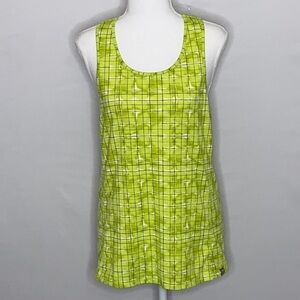Title Nine Matahari Tank Top Green Shibori Blocks